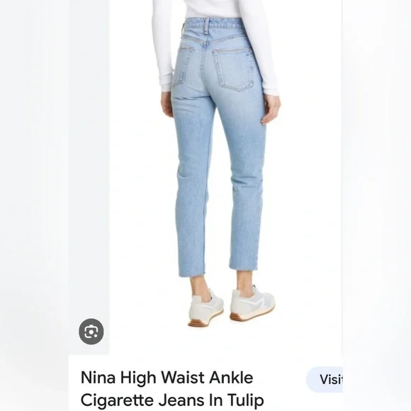 Rag and Bone. Nina high rise ankle cigarette. Button-fly 100% cotton Sz30, Tulip - Picture 2 of 16